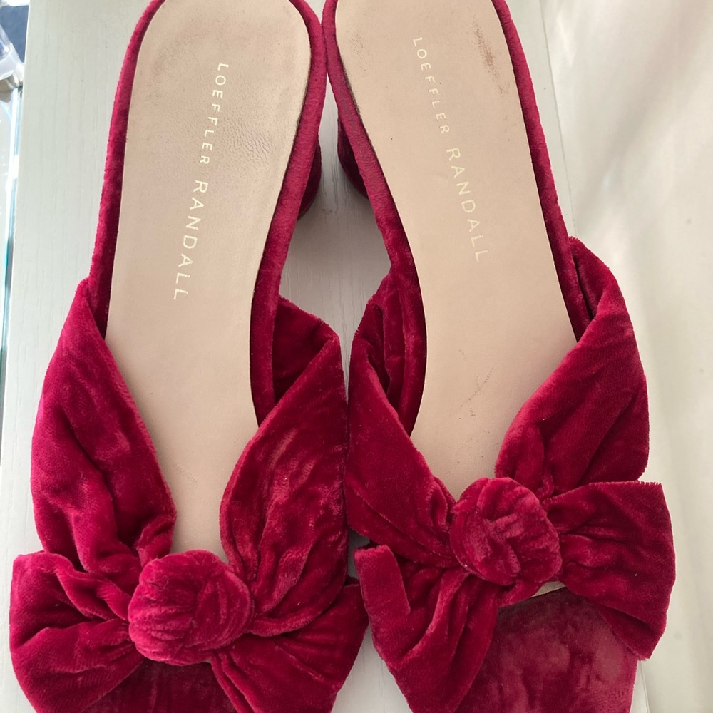Loeffler Randall Knotted Velvet Sandals - Size 7